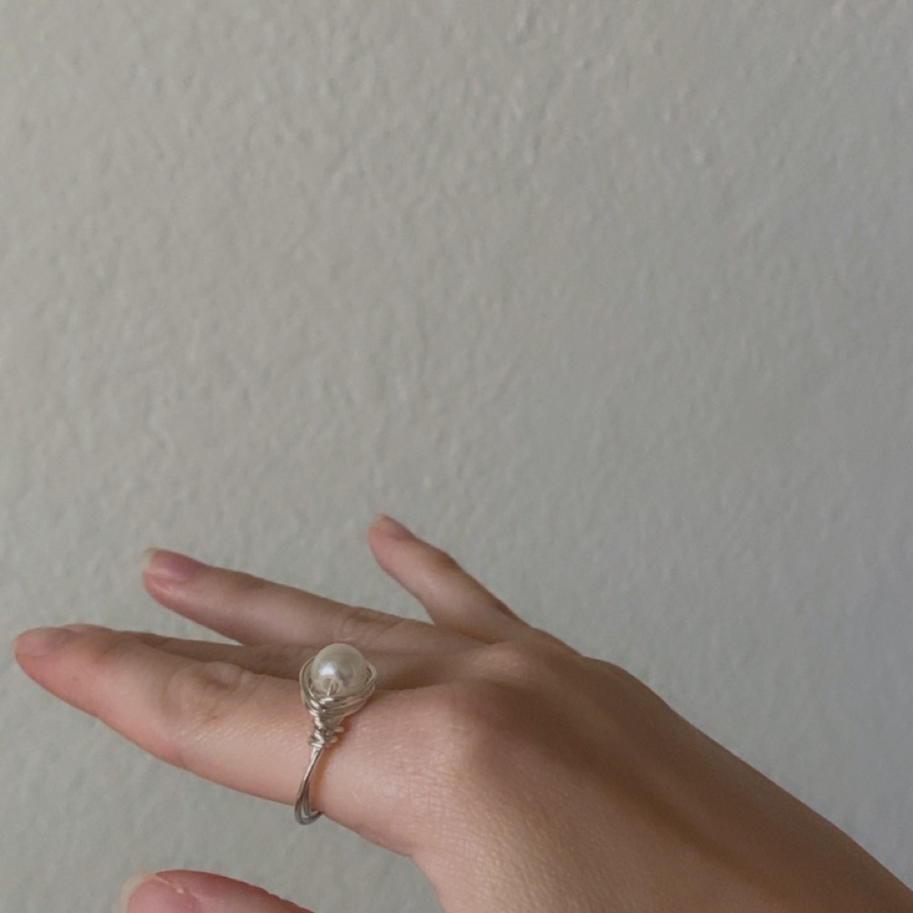 Homemade delicate Pearl ring